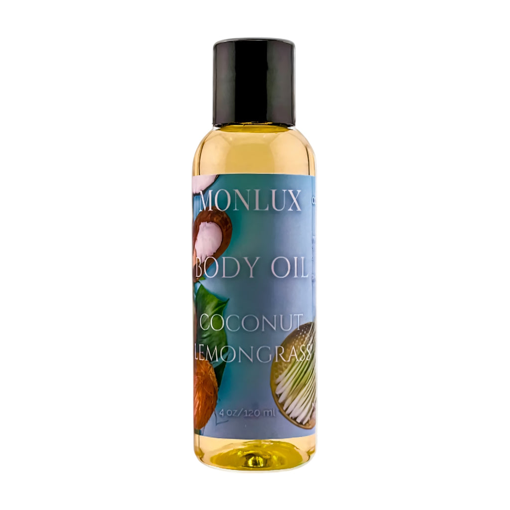 Unscented Shimmer + Coconut Lemongrass Body Oil – Handcrafted Glow & Deep Moisture for Radiant, Soft Skin