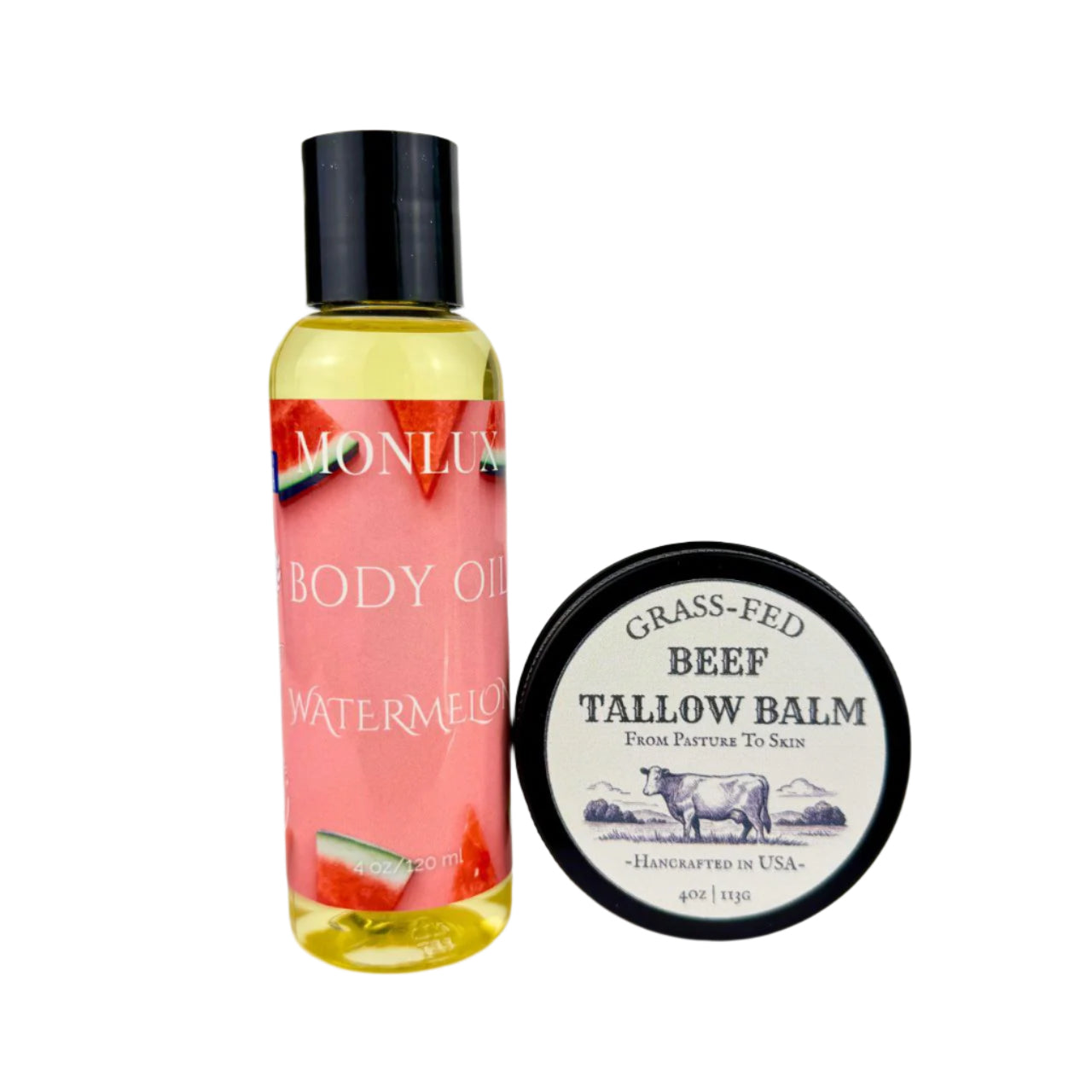 Watermelon Body Oil & Beef Tallow Balm Set