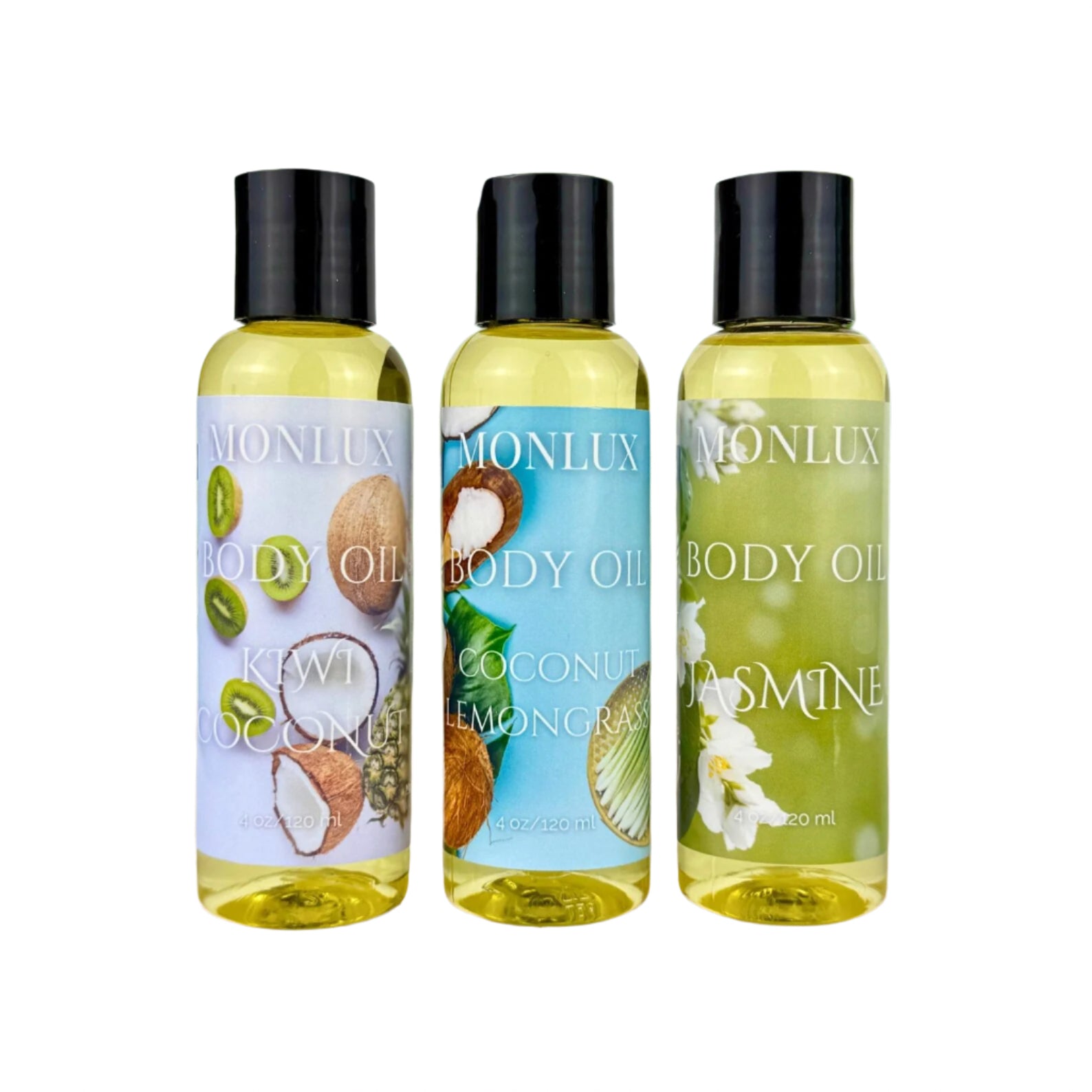 Coconut Lemongrass, Kiwi Coconut & Jasmine Body Oil Set